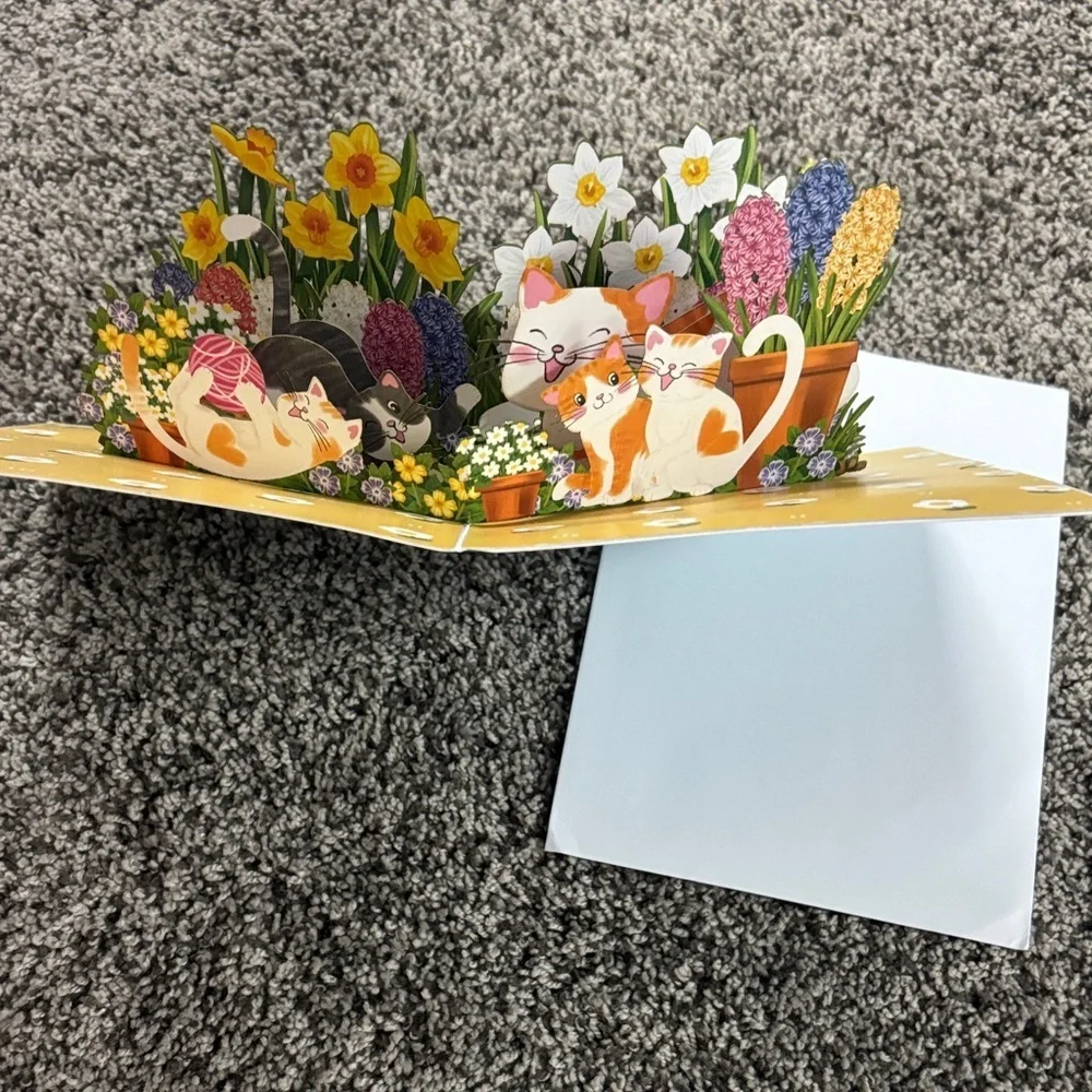 “Love Mom” Cat Pop-Up 3D Card